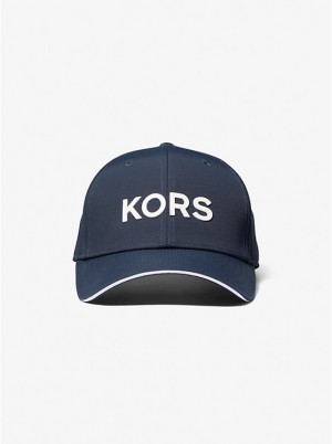 Kapelusz Damskie Michael Kors KORS Embroidered Nylon Baseball MIDNIGHT | PL1008NWQ