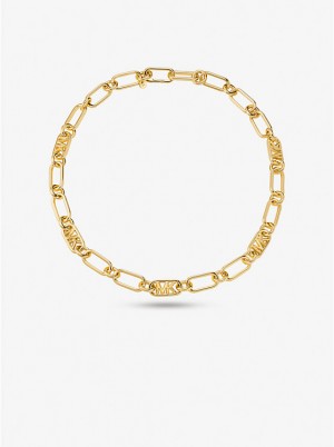 Naszyjnik Damskie Michael Kors Precious Metal-Plated Brass Chain Link Złote | PL1560TCD