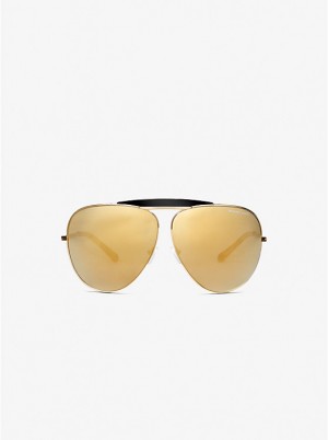 Okulary Przeciwsłoneczne Damskie Michael Kors Bleecker GOLD/BLACK | PL1021GSF