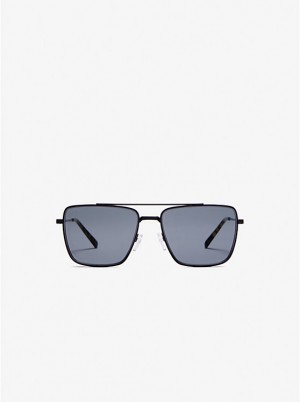 Okulary Przeciwsłoneczne Damskie Michael Kors Blue Ridge Czarne | PL1022FDG