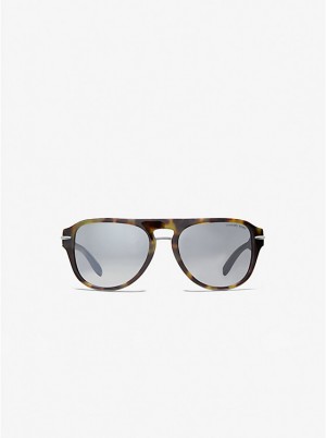 Okulary Przeciwsłoneczne Damskie Michael Kors Burbank Oliwkowe | PL1023DFH