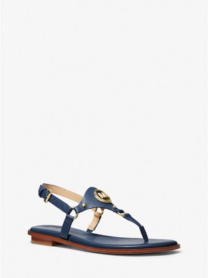 Sandały Damskie Michael Kors Casey Leather Granatowe | PL1802FDS