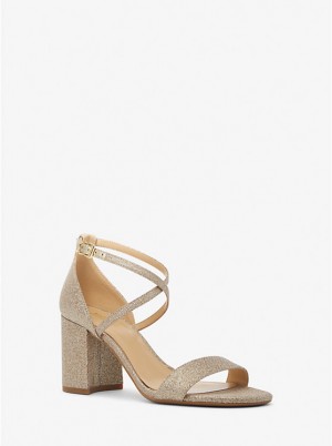 Sandały Damskie Michael Kors Sophie Flex Glitter Chain-Mesh CHAMPAGNE | PL1961AHO
