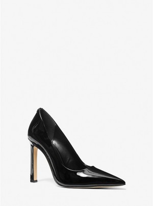 Szpilki Damskie Michael Kors Amara Patent Leather Czarne | PL1737MQQ