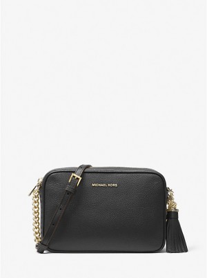 Torba Crossbody Damskie Michael Kors Ginny Leather Czarne | PL1082YXX