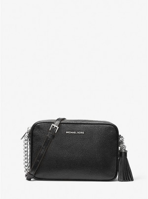 Torba Crossbody Damskie Michael Kors Ginny Leather Czarne | PL1083TCC