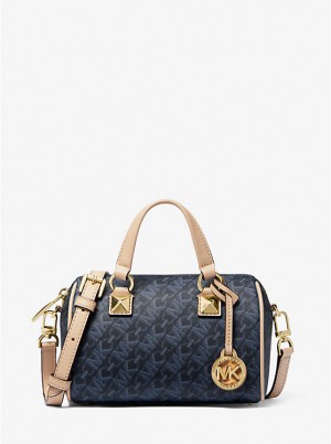 Torba Crossbody Damskie Michael Kors Grayson Small Empire Signature Logo Duffel ADMRL/PLBLUE | PL1085EBB