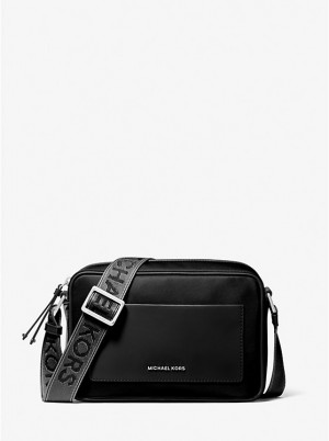 Torba Crossbody Damskie Michael Kors Jet Set Large Nylon Gabardine Czarne | PL1091RVE