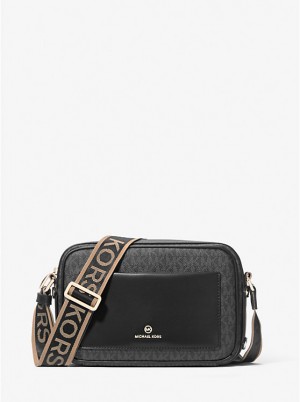 Torba Crossbody Damskie Michael Kors Maeve Large Logo Czarne | PL1113MQN