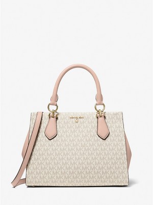 Torba Crossbody Damskie Michael Kors Marilyn Medium Logo Satchel Różowe | PL1115NWM