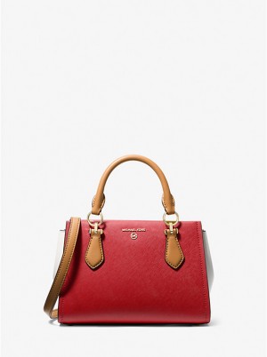 Torba Crossbody Damskie Michael Kors Marilyn Small Color-Block Saffiano Leather Czerwone | PL1118CTE