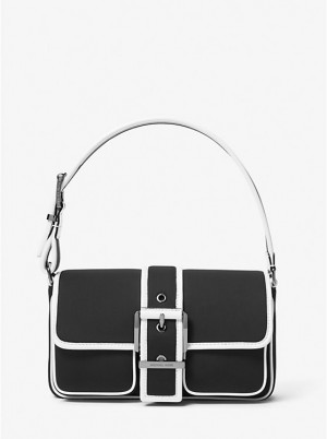 Torba na Ramię Damskie Michael Kors Colby Medium Two-Tone Neoprene BLACK/WHITE | PL1191QMC