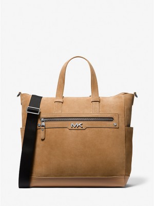 Walizka Męskie Michael Kors Varick Suede Tote CAMEL | PL2143HAW