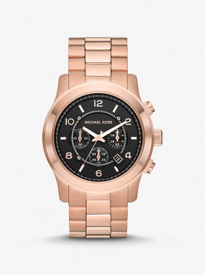 Zegarek Męskie Michael Kors Oversized Runway Rose Gold-Tone Różowe Złote | PL2082UZC